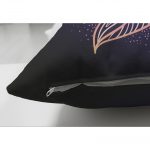 - Suet-K-5032-2 - Realhomes Çift Taraflı Pembe Neon Motifli Uzak Doğu Yoga Desenli Süet Kırlent Kılıfı Realhomes