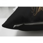 - Suet-K-5038-2 - Realhomes Realhomes Çift Taraflı Özel Tasarım Gold Ay Desenli Saat Süet Kırlent Kılıfı Realhomes