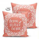 - Suet-K-505-1 - Realhomes  Home Sweet Home Çift Taraflı Dijital Baskılı Dekoratif Süet Yastık Kırlent Kılıfı Realhomes