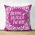 - Suet-K-506 - Realhomes Home Sweet Home Çift Taraflı Dijital Baskılı Dekoratif Süet Yastık Kırlent Kılıfı Realhomes