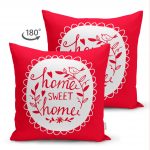 - Suet-K-508-1 - Realhomes Home Sweet Home Çift Taraflı Dijital Baskılı Dekoratif Süet Yastık Kırlent Kılıfı Realhomes