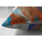 - Suet-K-5088-2 - Realhomes Sulu Boyalı Kadın Yüzlü Çift Taraflı Dekoratif Modern Süet Kırlent Kılıfı Realhomes