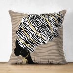 - Suet-K-5099-ayna - Realhomes Çift Taraflı Vizon Zeminde Zenci Kadın Tasarımlı Süet Yastık Kılıfı Realhomes