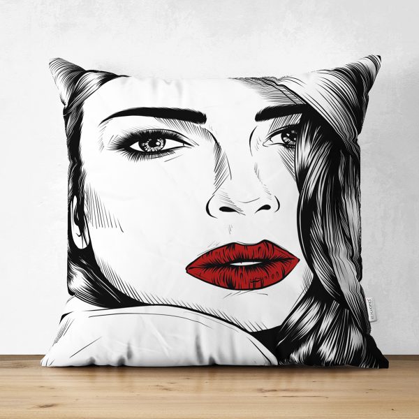 Siyah Ve Karamel Zeminde Zenci Kadın Çift Taraflı Dijital Baskılı Süet Yastık Kılıfı Realhomes