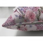 - Suet-K-5110-2 - Realhomes  Pembe Zeminde Çiçekler Çift Taraflı Özel Tasarım Süet Kırlent Kılıfı Realhomes