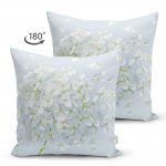 - Suet-K-5113-1 - Realhomes Mavi Zeminde Beyaz Ortanca Çiçeği Çift Taraflı Dijital Baskılı Süet Kırlent Kılıfı Realhomes