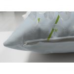 - Suet-K-5113-2 - Realhomes Mavi Zeminde Beyaz Ortanca Çiçeği Çift Taraflı Dijital Baskılı Süet Kırlent Kılıfı Realhomes