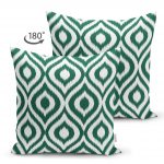- Suet-K-5116koyuyesil-1 - Realhomes Özel Tasarım Koyu Yeşil İkat Desenli Çift Taraflı Dijital Baskılı Süet Yastık Kırlent Kılıfı Realhomes