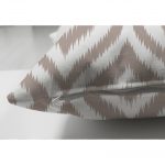 Çift Taraflı Özel Tasarım Vizon İkat Desenli Dijital Baskılı Süet Yastık Kırlent Kılıfı Realhomes