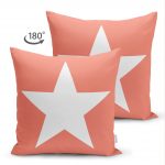 - Suet-K-513-1 - Realhomes Modern Yıldız Desenli Çift Taraflı Dijital Baskılı Dekoratif Süet Yastık Kırlent Kılıfı Realhomes