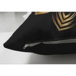 - Suet-K-5134-2 - Realhomes Siyah Zeminde Gold Mandala Motifli Çift Taraflı Süet Yastık Kılıfı Realhomes