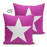 Modern Yıldız Desenli Çift Taraflı Dijital Baskılı Dekoratif Süet Yastık Kırlent Kılıfı Realhomes