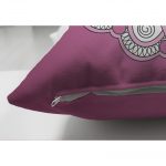 - Suet-K-5143-2 - Realhomes  Pembe Zeminde Beyaz Mandala Desenli Çift Taraflı Özel Tasarım Süet Yastık Kılıfı Realhomes