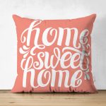 Home Sweet Home Dijital Baskılı Çift Taraflı Dekoratif Süet Yastık Kırlent Kılıfı Realhomes