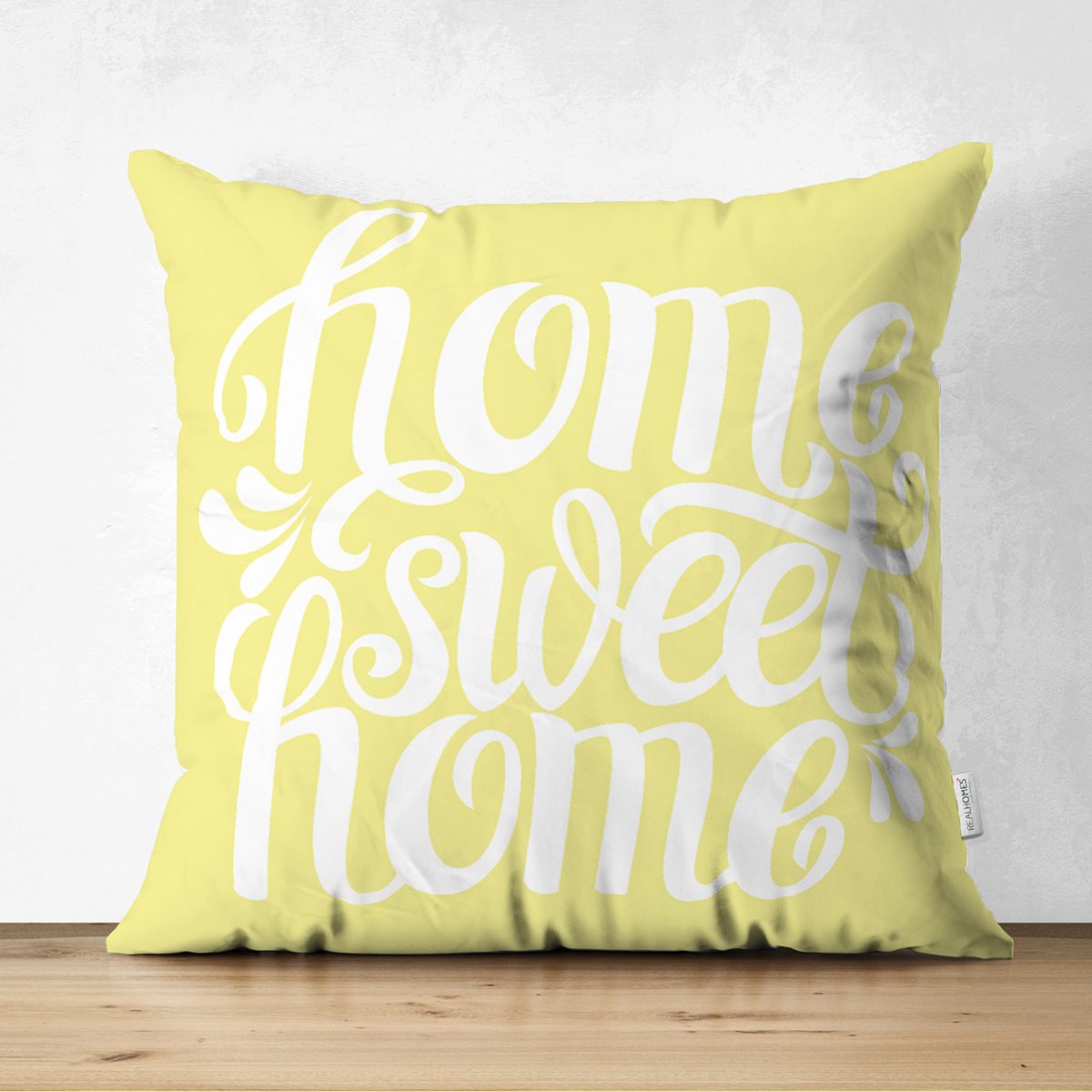 Home Sweet Home Çift Taraflı Dijital Baskılı Dekoratif Süet Yastık Kırlent Kılıfı Realhomes