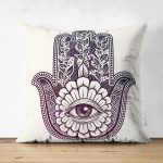 - Suet-K-5204 - Realhomes Fâtımâ'nın Eli Özel Tasarım Çift Taraflı Dijital Baskılı Modern Süet Kırlent Kılıfı Realhomes