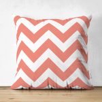 - Suet-K-521 - Realhomes  Modern Zigzag Desenli Çift Taraflı Dijital Baskılı Dekoratif Süet Yastık Kırlent Kılıfı Realhomes