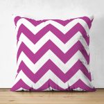 - Suet-K-522 - Realhomes  Modern Zigzag Desenli Çift Taraflı Dijital Baskılı Dekoratif Süet Yastık Kırlent Kılıfı Realhomes