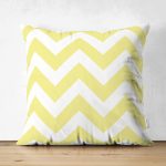 - Suet-K-523 - Realhomes Modern Zigzag Desenli Çift Taraflı Dijital Baskılı Dekoratif Süet Yastık Kırlent Kılıfı Realhomes