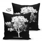 - Suet-K-5230siyah-1 - Realhomes Siyah Beyaz Ağaç Tasarımlı Çift Taraflı Dijital Baskılı Süet Kırlent Kılıfı Realhomes