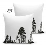 - Suet-K-5232-1 - Realhomes Realhomes Ağaç Tasarımlı Çift Taraflı Dekoratif Süet Yastık Kılıfı Realhomes