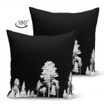 - Suet-K-5232siyah-1 - Realhomes Realhomes Siyah Zeminde Siyah Ağaç Tasarımlı Çift Taraflı Dekoratif Süet Yastık Kılıfı Realhomes