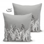 - Suet-K-5233sadegri-1 - Realhomes  Gri Zeminde Beyaz Çiçek Motifli Çift Taraflı Özel Tasarım Süet Yastık Kılıfı Realhomes