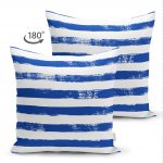 - Suet-K-5237lacivert-1 - Realhomes  Lacivert Çizgili Motifli Çift Taraflı Dekoratif Modern Süet Yastık Kılıfı Realhomes