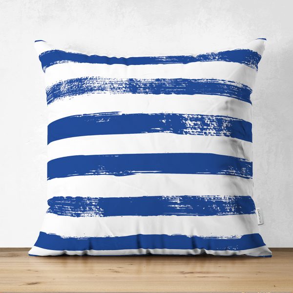 Pembe Zeminde Geometrik Kare Motifli Çift Taraflı Dekoratif Süet Yastık Kılıfı Realhomes