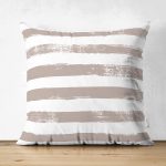 Siyah Çizgili Motifli Çift Taraflı Dekoratif Modern Süet Yastık Kılıfı Realhomes