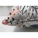 Çift Taraflı Beyaz Zeminde Renkli Yaprak Desenli Süet Kırlent Kılıfı Realhomes