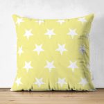 Modern Yıldız Desenli Çift Taraflı Dijital Baskılı Dekoratif Süet Yastık Kırlent Kılıfı Realhomes