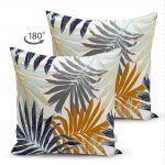 - Suet-K-5271-1 - Realhomes  Çift Taraflı Kahverengi Ve Gri Yaprak Desenli Süet Kırlent Kılıfı Realhomes