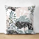 - Suet-K-5276 - Realhomes  Realhomes Çift Taraflı Özel Tasarım Zeytin Yaprak Motifli Modern Süet Yastık Kılıfı Realhomes