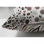 - Suet-K-5283-2 - Realhomes  Leopar Çift Taraflı Dijital Baskılı İkat Desenli Modern Süet Kırlent Kılıfı Realhomes