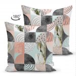 Dekoratif Mermer Desenli Çift Taraflı Dijital Baskılı Süet Kırlent kılıfı Realhomes