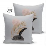 - Suet-K-5310gri-1 - Realhomes Gri Zeminde Gold Yaprak Motifli Çift Taraflı Dekoratif Süet Kırlent Kılıfı Realhomes