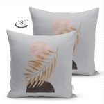 - Suet-K-5316gri-1 - Realhomes  Çift Taraflı Gri Zeminde Soyut Çizim Ay Ve Yaprak Motifli Süet Kırlent Kılıfı Realhomes