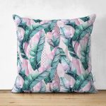 Yaz Partisi Tropik Çiçek Motifli Çift Taraflı Süet Kırlent Kılıfı Realhomes