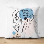 Portre Çift Taraflı Dijital Baskılı Çift Taraflı Dekoratif Özel Tasarım Süet Yastık Kılıfı Realhomes