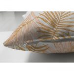 - Suet-K-5344-2 - Realhomes  Altın Çizim Yaprak Desenli Çift Taraflı Özel Tasarım Süet Kırlent Kılıfı Realhomes