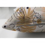 Tropik Gold Yapraklar Üzerinde Antik Yunan Tanrısı Desenli Çift Taraflı Süet Kırlent Kılıfı Realhomes