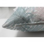 Çift Taraflı Mavi Yapraklar Üzerinde Nokta Tasarımlı Süet Kırlent Kılıfı Realhomes