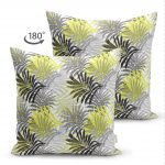 Sarı Yapraklar Üzerinde Nokta Tasarımlı Çift Taraflı Süet Kırlent Kılıfı Realhomes