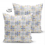 - Suet-K-5383-1 - Realhomes Geometrik Çizimli Renkli Çift Taraflı Özel Tasarım Dijital Baskılı Süet Kırlent Kılıfı Realhomes