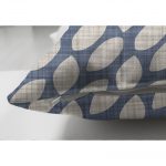 Lacivert Kot Zemin Üzerinde Gri Su Damlacıklı Çift Taraflı Dekoratif Süet Kırlent Kılıfı Realhomes