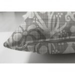 - Suet-K-5396-2 - Realhomes  Gri Kot Zeminde Çiçek Ve Dal Motifli Çift Taraflı Özel Tasarım Süet Kırlent Kılıfı Realhomes