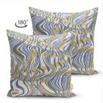 - Suet-K-5397-1 - Realhomes Kahverengi Ve Lacivert Renkte Dalgalı Desen Çift Taraflı Dijital Baskılı Süet Kırlent Kılıfı Realhomes