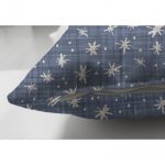 - Suet-K-5407-2 - Realhomes Lacivert Kot Zemin Üzerinde Yıldız Motifli Çift Taraflı Süet Kırlent Kılıfı Realhomes