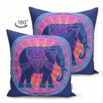 Çift Taraflı Rengarenk Bohem Otantik Etnik Fil Desenli Süet Kırlent Kılıfı Realhomes